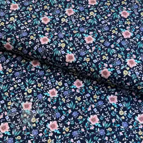 Baumwollstoff Flowers Tara navy design B digital print