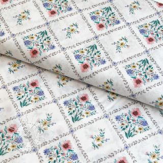 Baumwollstoff Flowers Tara off white design A digital print