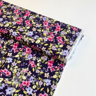 Viskosestoff RADIANCE Flower Uma navy digital print