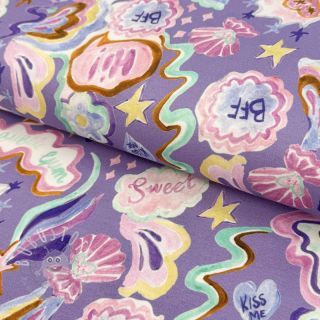 Jersey Shells lavender digital print