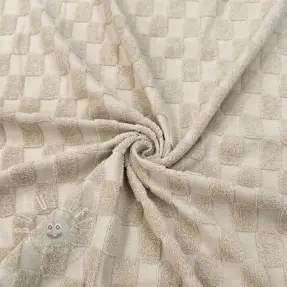 Kuschelfrottee Checks sand