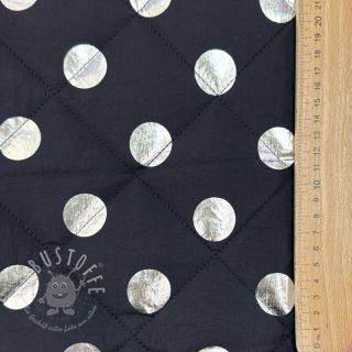 Steppstoffe FOIL Dot navy