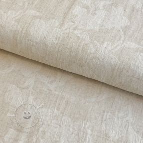Baumwollstoff mit Leinen JACQUARD Flowers natural