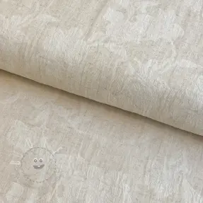 Baumwollstoff mit Leinen JACQUARD Flowers natural