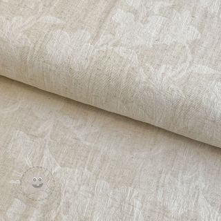 Baumwollstoff mit Leinen JACQUARD Flowers natural