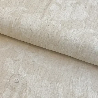 Baumwollstoff mit Leinen JACQUARD Flowers natural