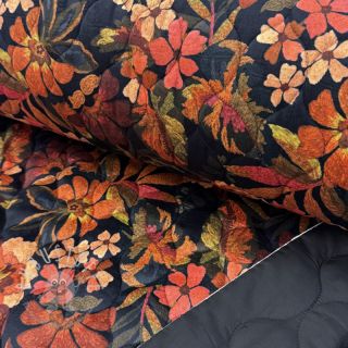 Steppstoffe VELVET Flower flame orange