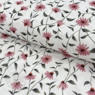 Double gauze/musselin Flowers Simone digital print ORGANIC