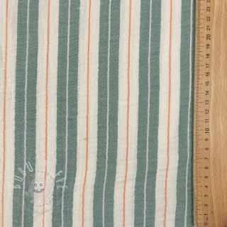 Double gauze/musselin YARN DYED Line green