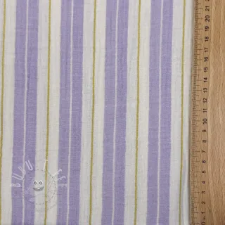 Double gauze/musselin YARN DYED Line purple