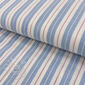 Double gauze/musselin YARN DYED Line blue
