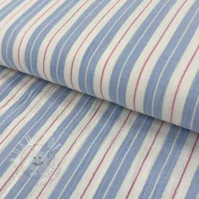 Double gauze/musselin YARN DYED Line blue