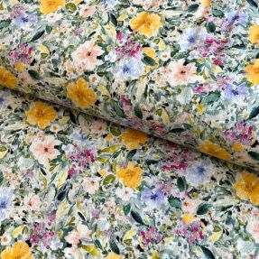 Viskosestoff leinen CREPE Flowers Simi digital print