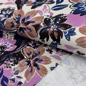 Sweatstoff Flowers Mici ecru digital print