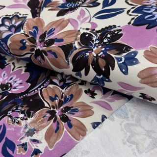 Sweatstoff Flowers Mici ecru digital print