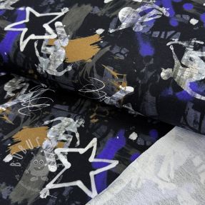 Sweatstoff Graffiti black digital print