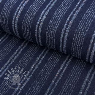 JEANS DENIM JACQUARD Disstresse stripes indigo