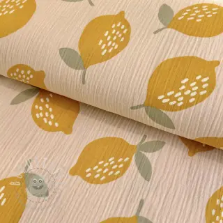 Double gauze/musselin Lemons sand