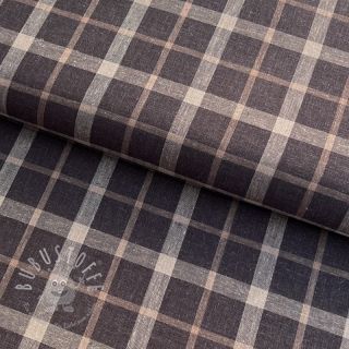 Viskosestoff leinen YARN DYED Block brown