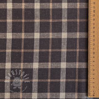 Viskosestoff leinen YARN DYED Block brown