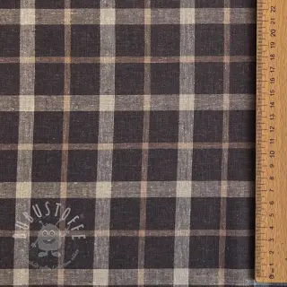 Viskosestoff leinen YARN DYED Block brown