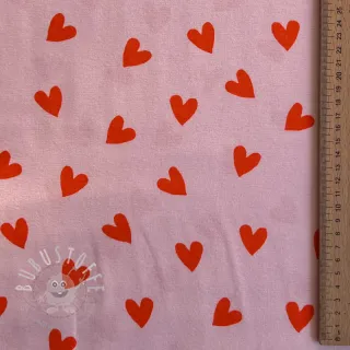 Baumwollstoff FLANNEL Hearts pink