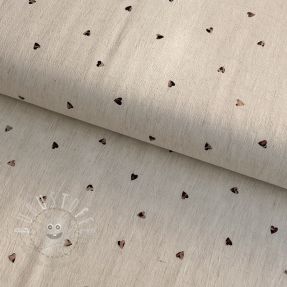 Viskosestoff leinen FOIL Hearts ecru