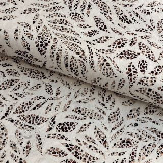 Viskosestoff leinen FOIL Leaves bronze