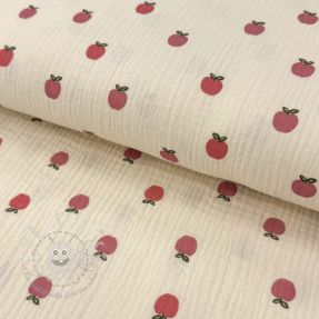 Double gauze/musselin Fruits apple natural