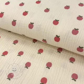 Double gauze/musselin Fruits apple natural