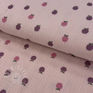 Double gauze/musselin Fruits apple soft rose