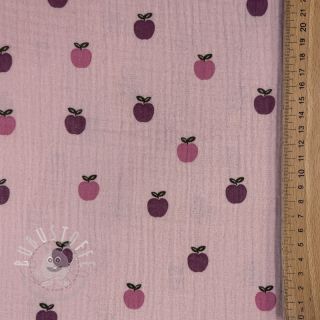 Double gauze/musselin Fruits apple soft rose