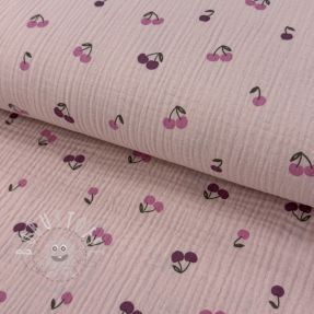 Double gauze/musselin Fruits cherry soft rose