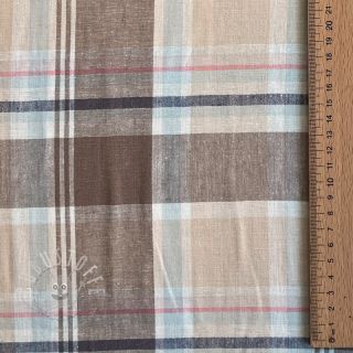 Viskosestoff leinen YARN DYED Checks taupe
