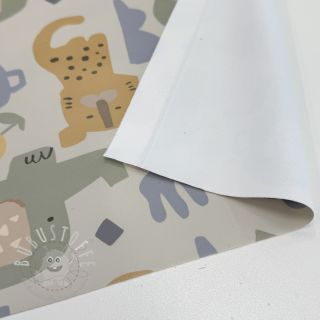 Regenmantel Stoff Safari animals ecru