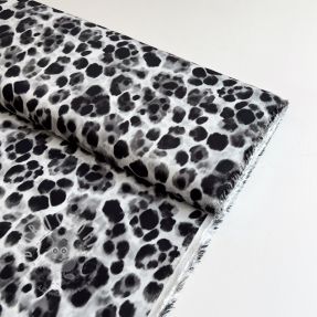 Viskosestoff SATIN Animal skin black digital print