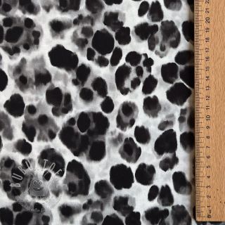 Viskosestoff SATIN Animal skin black digital print