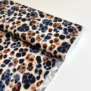 Viskosestoff SATIN Animal skin ecru digital print