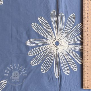 Baumwollstoff EMBROIDERY Flowie jeans