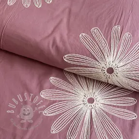 Baumwollstoff EMBROIDERY Flowie mauve