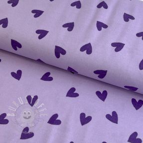 Baumwollstoff FLANNEL Hearts lavender