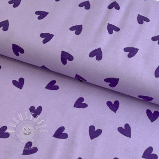 Baumwollstoff FLANNEL Hearts lavender