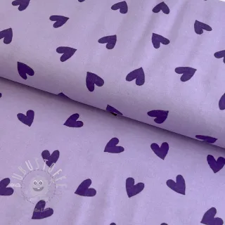 Baumwollstoff FLANNEL Hearts lavender