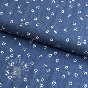 Baumwollstoff JEANS Hearts