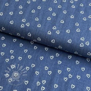 Baumwollstoff JEANS Hearts