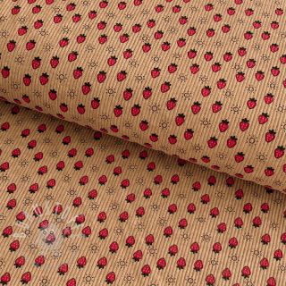 Cord STRETCH Little strawberries sand