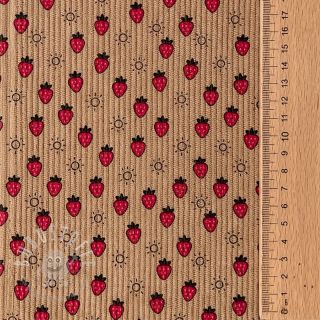 Cord STRETCH Little strawberries sand