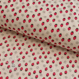 Cord STRETCH Little strawberries light sand