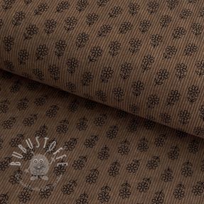 Cord STRETCH Little flower taupe