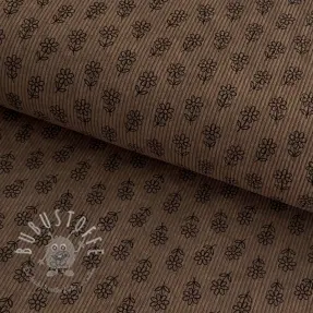 Cord STRETCH Little flower taupe